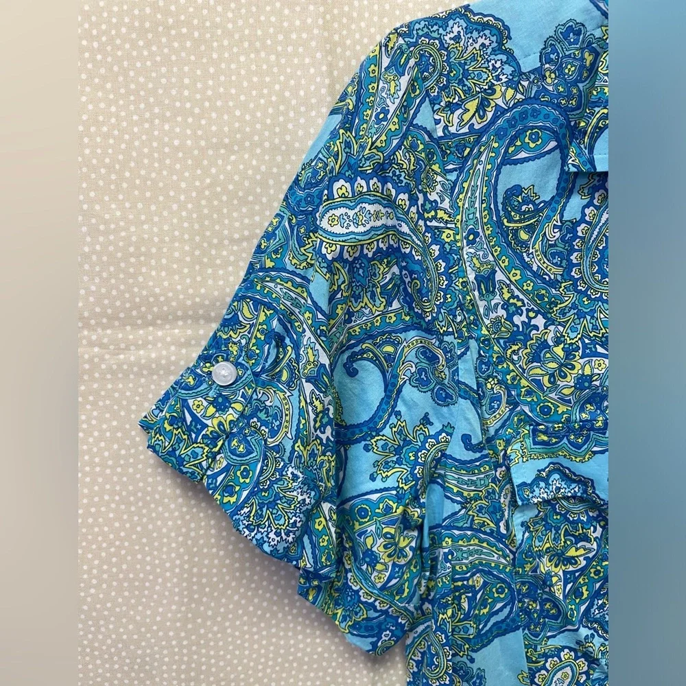 Jones New York Blue Tidepool Paisley Button Down NWT - Picture 2 of 7